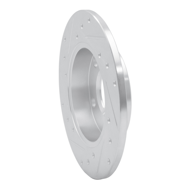 Audi A4 Quattro Brake Rotor (1) - Rear Right - R1 Concepts - Drilled & Slotted - Silver - `02-`06